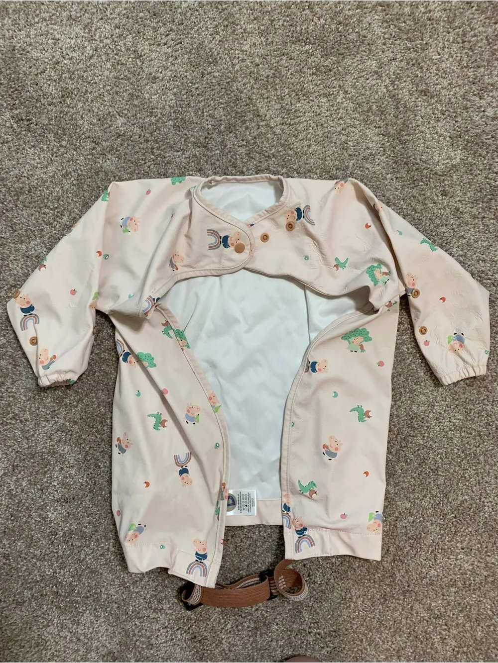 BiBADO Long Sleeve Coverall Weaning Bib George Peppa Pig 6-36 Months Waterproof